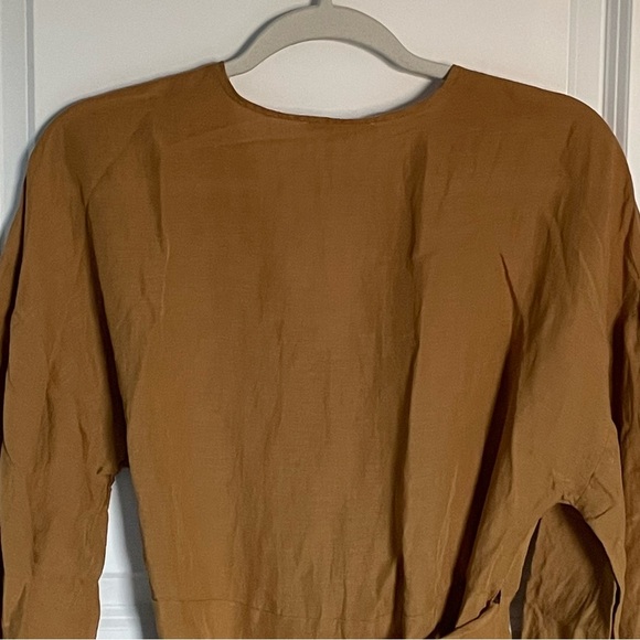 Madewell Linen-Blend Balloon-Sleeve Wrap Dress 35364 - Picture 8 of 13